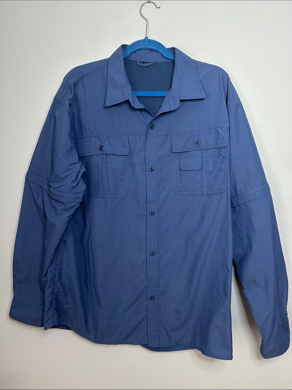 Men's Blue Button-Front Lightweight Jacket